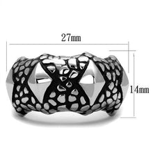 TK2513 - Stainless Steel Ring High polished (no plating) Men Epoxy Jet