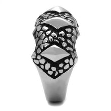 TK2513 - Stainless Steel Ring High polished (no plating) Men Epoxy Jet