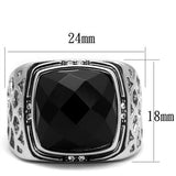 TK2514 - Stainless Steel Ring High polished (no plating) Men Synthetic Jet