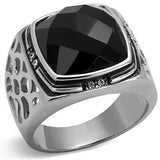 TK2514 - Stainless Steel Ring High polished (no plating) Men Synthetic Jet