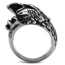 TK2515 - Stainless Steel Ring High polished (no plating) Men Epoxy Jet