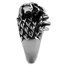 TK2515 - Stainless Steel Ring High polished (no plating) Men Epoxy Jet