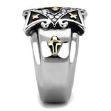 TK2517 - Stainless Steel Ring Two-Tone IP Gold (Ion Plating) Men Top Grade Crystal Clear