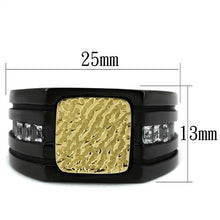 TK2519 - Stainless Steel Ring Two-Tone IP Gold (Ion Plating) Men AAA Grade CZ Clear