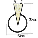TK2524 - Stainless Steel Chain Pendant IP Black(Ion Plating) Women Leather White