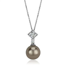 TK2526 - Stainless Steel Chain Pendant High polished (no plating) Women Synthetic Gray