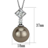 TK2526 - Stainless Steel Chain Pendant High polished (no plating) Women Synthetic Gray