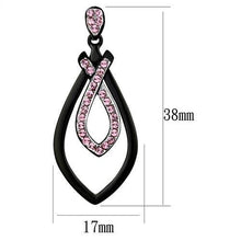 TK2532 - Stainless Steel Earrings Two-Tone IP Black (Ion Plating) Women Top Grade Crystal Light Rose