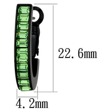 TK2534 - Stainless Steel Earrings IP Black(Ion Plating) Women Top Grade Crystal Peridot