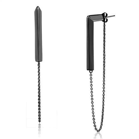 TK2535 - Stainless Steel Earrings IP Light Black  (IP Gun) Women No Stone No Stone