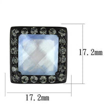 TK2536 - Stainless Steel Earrings IP Black(Ion Plating) Women Precious Stone Aquamarine AB