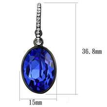 TK2538 - Stainless Steel Earrings IP Black(Ion Plating) Women Top Grade Crystal Sapphire
