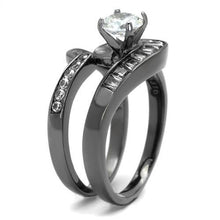 TK2546 - Stainless Steel Ring IP Light Black  (IP Gun) Women AAA Grade CZ Clear