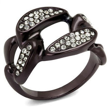 TK2558 - Stainless Steel Ring IP Dark Brown (IP coffee) Women Top Grade Crystal Clear