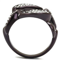 TK2558 - Stainless Steel Ring IP Dark Brown (IP coffee) Women Top Grade Crystal Clear