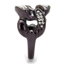 TK2558 - Stainless Steel Ring IP Dark Brown (IP coffee) Women Top Grade Crystal Clear