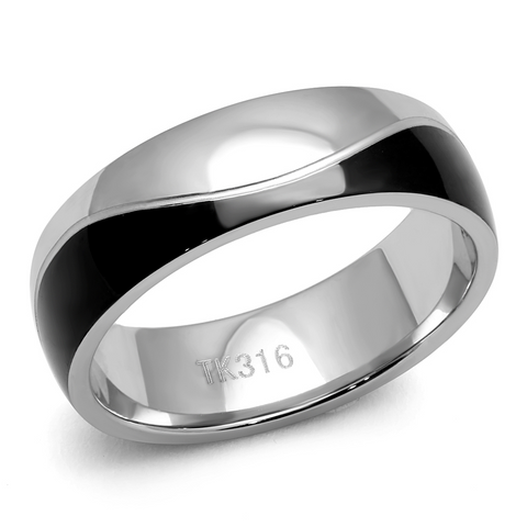 TK2567 - Stainless Steel Ring Two-Tone IP Black (Ion Plating) Men No Stone No Stone