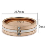 TK2570 - Stainless Steel Ring Two-Tone IP Rose Gold Women Top Grade Crystal Clear