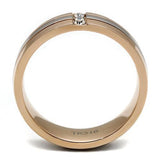 TK2570 - Stainless Steel Ring Two-Tone IP Rose Gold Women Top Grade Crystal Clear