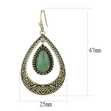 TK2576 - Stainless Steel Earrings IP Gold(Ion Plating) Women Semi-Precious Emerald