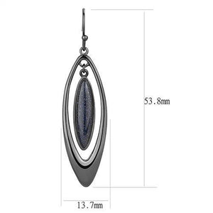 TK2577 - Stainless Steel Earrings IP Light Black  (IP Gun) Women Blue Sand Montana
