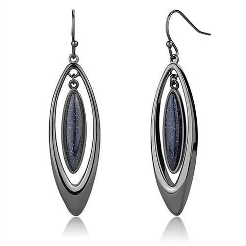 TK2577 - Stainless Steel Earrings IP Light Black  (IP Gun) Women Blue Sand Montana