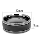 TK2580 - Stainless Steel Ring Two Tone IP Light Black (IP Gun) Unisex No Stone No Stone