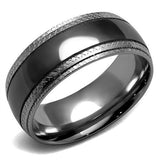 TK2580 - Stainless Steel Ring Two Tone IP Light Black (IP Gun) Unisex No Stone No Stone