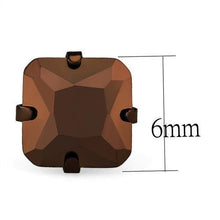 TK2584 - Stainless Steel Earrings Two Tone IP Light Brown (IP Light coffee) Women AAA Grade CZ Light Coffee