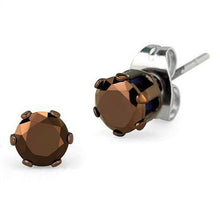 TK2586 - Stainless Steel Earrings Two Tone IP Light Brown (IP Light coffee) Women AAA Grade CZ Light Coffee