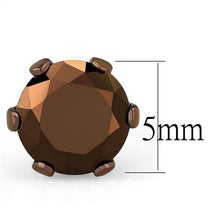 TK2586 - Stainless Steel Earrings Two Tone IP Light Brown (IP Light coffee) Women AAA Grade CZ Light Coffee