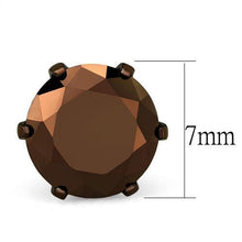 TK2588 - Stainless Steel Earrings Two Tone IP Light Brown (IP Light coffee) Women AAA Grade CZ Light Coffee