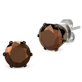 TK2588 - Stainless Steel Earrings Two Tone IP Light Brown (IP Light coffee) Women AAA Grade CZ Light Coffee