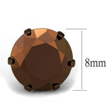 TK2589 - Stainless Steel Earrings Two Tone IP Light Brown (IP Light coffee) Women AAA Grade CZ Light Coffee