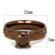 TK2595 - Stainless Steel Ring IP Coffee light Women AAA Grade CZ Light Coffee