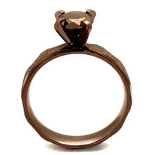 TK2595 - Stainless Steel Ring IP Coffee light Women AAA Grade CZ Light Coffee