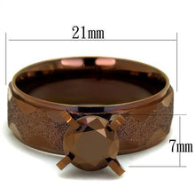TK2596 - Stainless Steel Ring IP Coffee light Women AAA Grade CZ Light Coffee