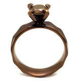 TK2596 - Stainless Steel Ring IP Coffee light Women AAA Grade CZ Light Coffee