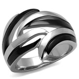 TK2605 - Stainless Steel Ring Two-Tone IP Black (Ion Plating) Women No Stone No Stone