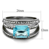 TK2608 - Stainless Steel Ring No Plating Women Synthetic Sea Blue