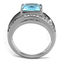 TK2608 - Stainless Steel Ring No Plating Women Synthetic Sea Blue