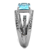 TK2608 - Stainless Steel Ring No Plating Women Synthetic Sea Blue