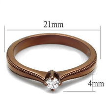 TK2610 - Stainless Steel Ring IP Coffee light Women AAA Grade CZ Clear