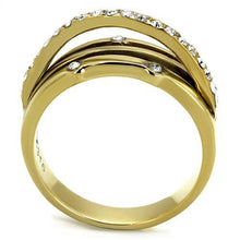 TK2611 - Stainless Steel Ring IP Gold(Ion Plating) Women Top Grade Crystal Clear