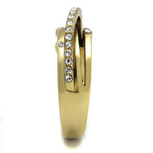 TK2611 - Stainless Steel Ring IP Gold(Ion Plating) Women Top Grade Crystal Clear