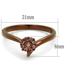 TK2612 - Stainless Steel Ring IP Coffee light Women Top Grade Crystal Light Peach