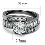 TK2616 - Stainless Steel Ring No Plating Women AAA Grade CZ Clear