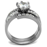 TK2616 - Stainless Steel Ring No Plating Women AAA Grade CZ Clear