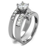 TK2616 - Stainless Steel Ring No Plating Women AAA Grade CZ Clear