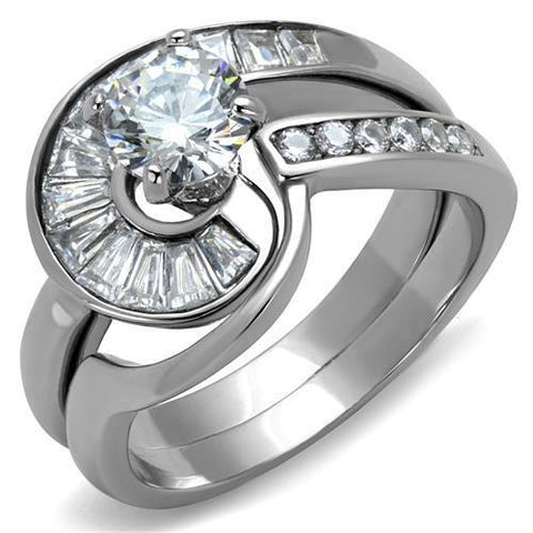 TK2617 - Stainless Steel Ring No Plating Women AAA Grade CZ Clear